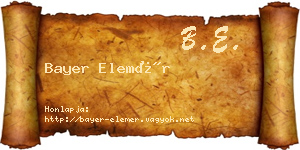 Bayer Elemér névjegykártya
